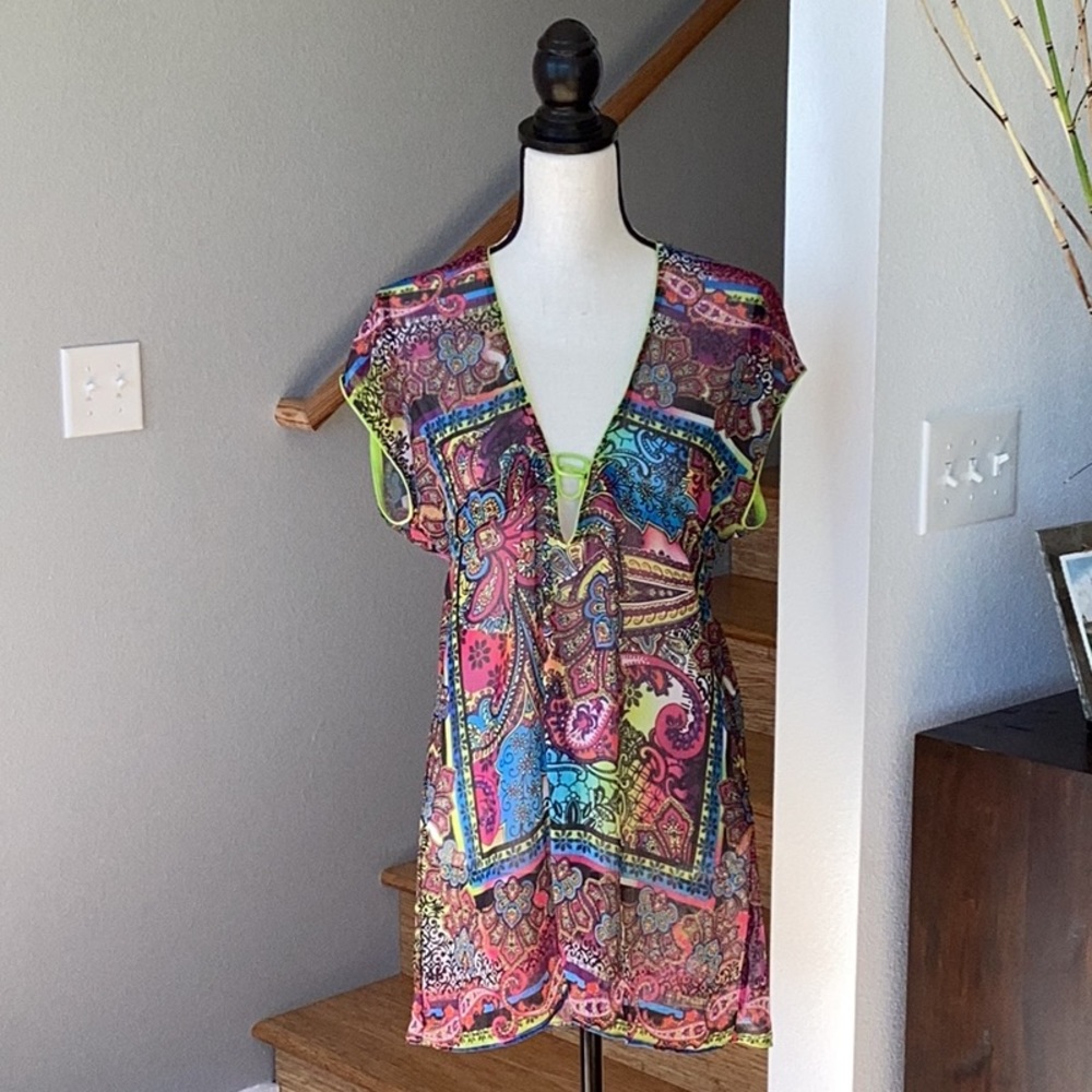 Becca by Rebecca Virtue Sheer Swim Coverup Tunic